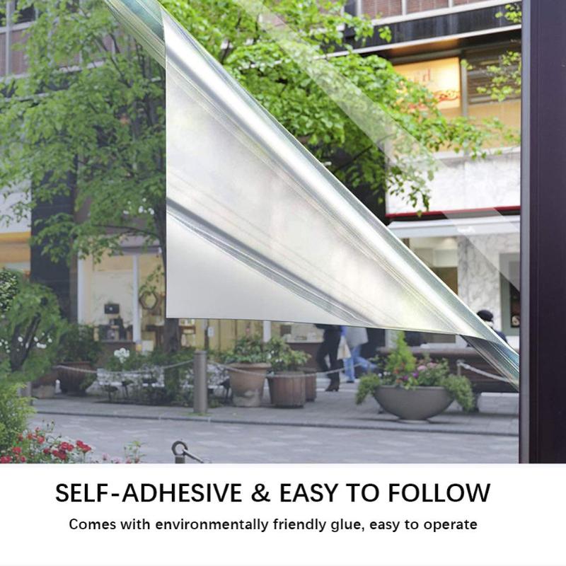 Grijs Zilver Zonwerende Raamfolie Eenzijdig Reflecterende Privacy Raamfolie Zelfklevende Sticker Warmte Regulatie Glasfolie