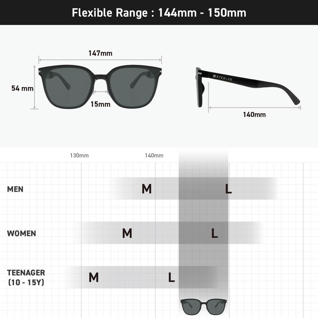EYEGLAD SUNFOLD EDGE Folding Sunglasses with UV400 LumiX for Outdoor Casual and Travel and Protection, High-Definition Seawater-Resistant Lenses,