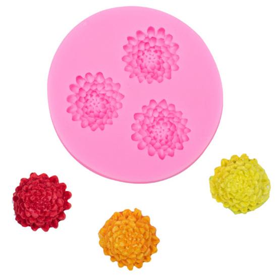 Baking Mold 3 Cavities DIY Handmade Pinecone Sunflower Flower Candle Mould for Bakery