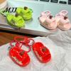 Bag Hanger 1:1 Realistic Slippers Shape Resin Keychain High Key Holder Simulation Fruit Shoes Charm Lightweight Portable