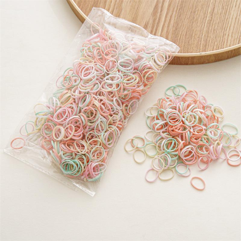 1000 pcs of new-style girls' hair accessory hair bow elastic hair tie disposable rubber band children's product