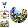 Suministros vibrantes para fiesta temática de Roblox para celebraciones de cumpleaños infantiles con pancartas y adornos para pasteles