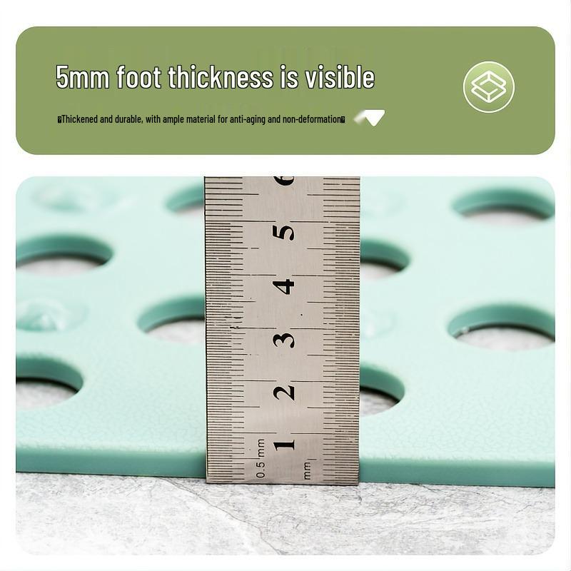 Square Non-Slip Eco-Friendly Bath Mat with Suction Cups and Massage Surface