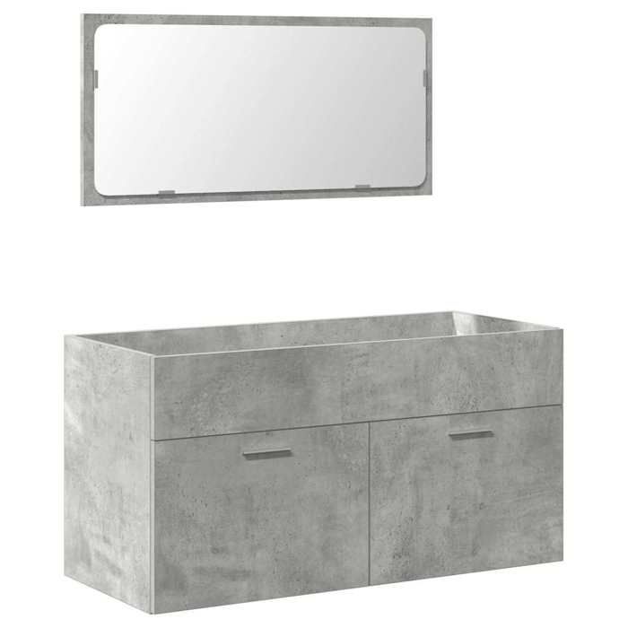 VidaXL Bathroom Cabinet with Mirror Concrete Grey Engineered Wood, Bathroom Cabinet, Bathroom Furniture, Furniture 856380
