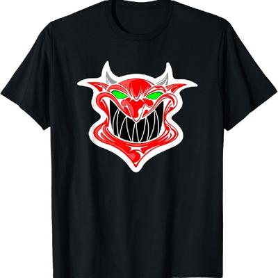T-shirt T-shirt Visage de Diable Effrayant Creepy