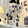 Elegant Acrylic Perfume & Cosmetic Organizer - Multi-Layer Clear Display Stand, Sleek Countertop Storage Rack for Vanity