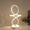 Modern LED Table Lamp Lines Black And White With Plug Lamp For Study Dressing Table Bedside Living Room Bar Indoor Decor Lights