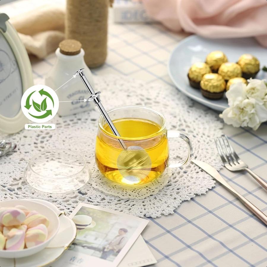 

Long Handle Tea Ball Stainless Steel 2Pcs Premium Tea Infuser Filter for Loose Leaf Tea Reusable Fine Mesh Tea Interval Diffuse United States