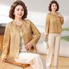 Stylish Jacquard Cardigan Jacket for Middle-Aged and Elderly Women - Perfect for Spring and Autumn, Ideal Mother's Day Gift