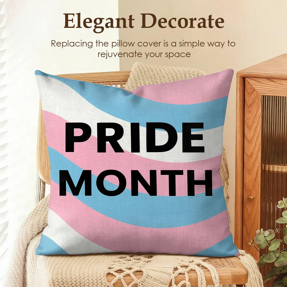 Cool Lgbt Pattern Cushion Cover Natural Linen Organic Fabric DoubleSided Printing Sofa Home Decor Gift Pillow Case