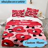 3PCS Custom Name Heart Bad Bunny Journal Bedding Set, Including 1pc Duvet Cover And 2pcs Pillowcases, Suitable for Dorms and Bedrooms Gift