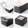 20 Stück Schwarze Geschenkboxen mit Klarsichtfenster Kleine Leckerli-Boxen Papier-Geschenkverpackung für Geburtstagsfeiern Hochzeit Feiertagsfeiern Neujahr