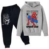 Kids Printed Hoodie and Sweatpants Set Long Sleeve Loose Fit Pullover Outfit for Boys and Girls
