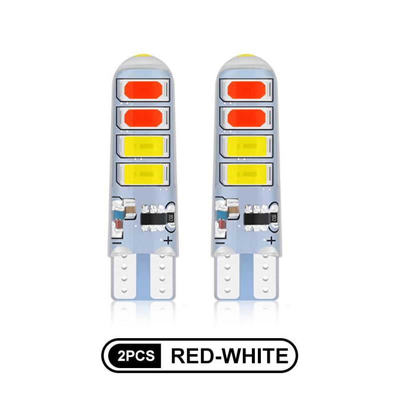 

SEAMETAL 2 шт. W5W T10 светодиодные лампы для автомобиля светодиодный внутренний свет двухцветный стробоскоп автомобильный сигнальный светильник стоп-сигнал 2pcs красный/белый
