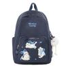 Schoolbag Cute Cat Embroidered Schoolbag Junior High School Girls High Value Ins Niche Design Sense Lightweight Research Backpack