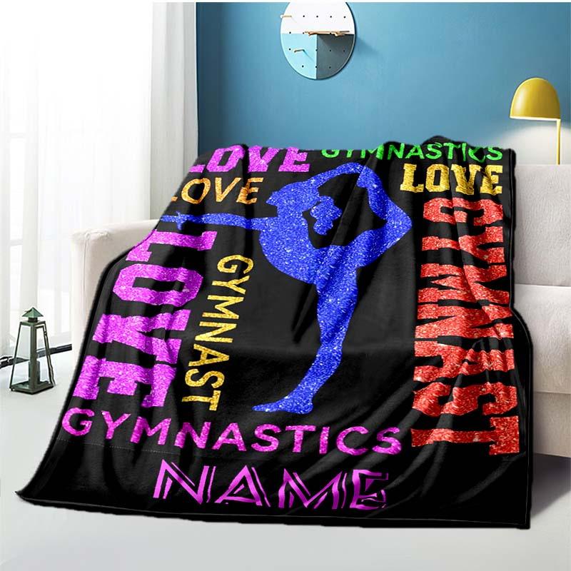 Gymnastics Customize Your Name Blanket Used For Chair Office Sofa Bed Camping Soft And Warm Giving Friends And Relatives Birthday Graduation Gift