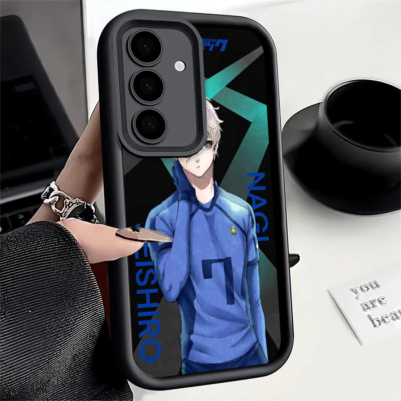 Phone Case for Samsung Galaxy A17 A16 A15 A14 A13 Anime Blue L-Lock Desgin A56 A36 A26 A55 A35 A25 A54 A34 A24 A53 A33 A23 A07 A