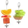 Cage Accessories Pet Treat Foraging Toy Vegetable Skewer Bird Food Holder Parrot Feeder Fruit Stick