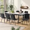 Dining Room Set - Folding Table 140/180x80 Cm - 8 Chairs - Modern Design - White Color