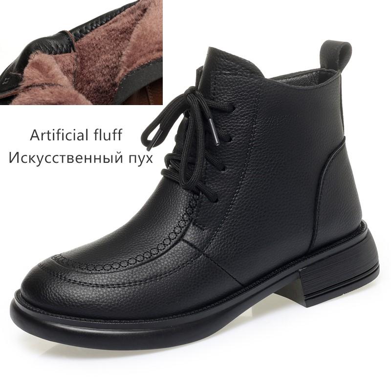 Módní dámské sněhule AIYUQI z pravé kůže 2025 Zima Nové přírodní vlna dámské kotníkové boty protiskluzové velká velikost máma boty