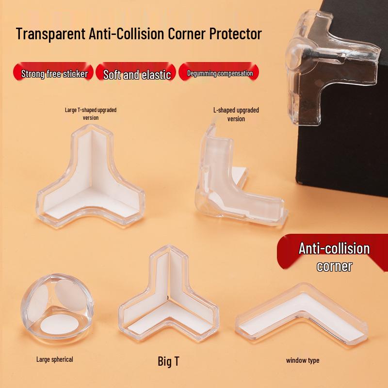 Teardrop-Shaped Transparent Silicone Corner Protectors for Furniture - Child Safety Soft Edge PVC Guards