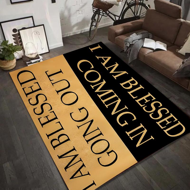

Inspirational Blessed Quote Carpet Non-Slip Rug Mat for Living Room Home Decoration Bedroom Living Room Decoration Home Rugs 40X60CM