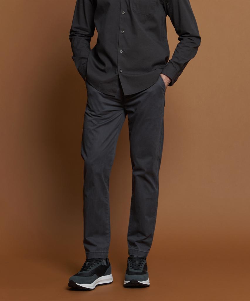 PANICALE Charcoal Regular Slim Fit Cotton Pants (Type B)