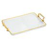 Rectangular Transparent Gold-Rimmed Serving Trays