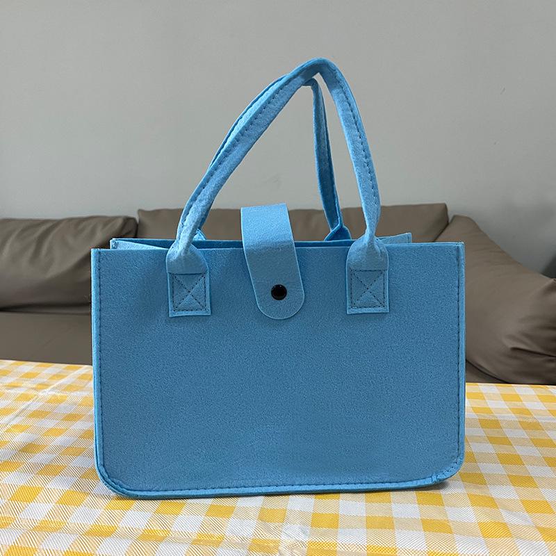 Solid Color Felt Handbag: Large Capacity Commuter and Student Bag