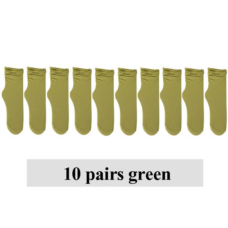 10 Pairs Women's Comfortable Middle Tube Socks Candy Color Sweet Breathable Socks