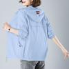 Summer Women Jacket Thin Coat Casual Long Sleeve Hooded Jacket Female Windbreaker Sunscreen Jacket Outwear Plus Size