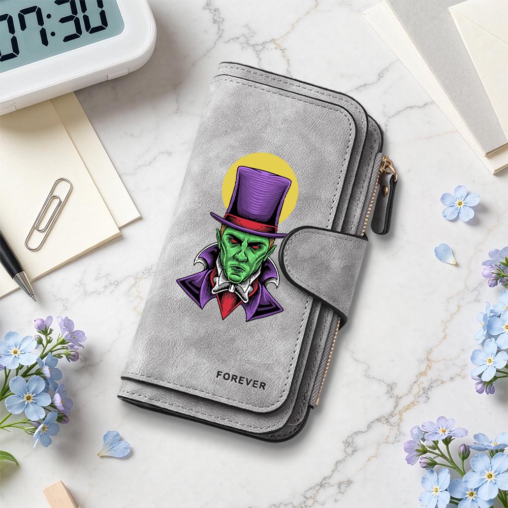 Gothic Vampire Print Long Wallet