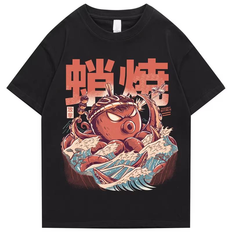 

T Shirts Streetwear Tshirts Cartoon Short Sleeve Casual Summer Cotton Men Hip Hop Print O-neck 2026 Japanese Harajuku Top S разноцветный