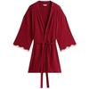 Womens/Ladies Ribbed Lace Trim 3/4 Sleeve Kimono