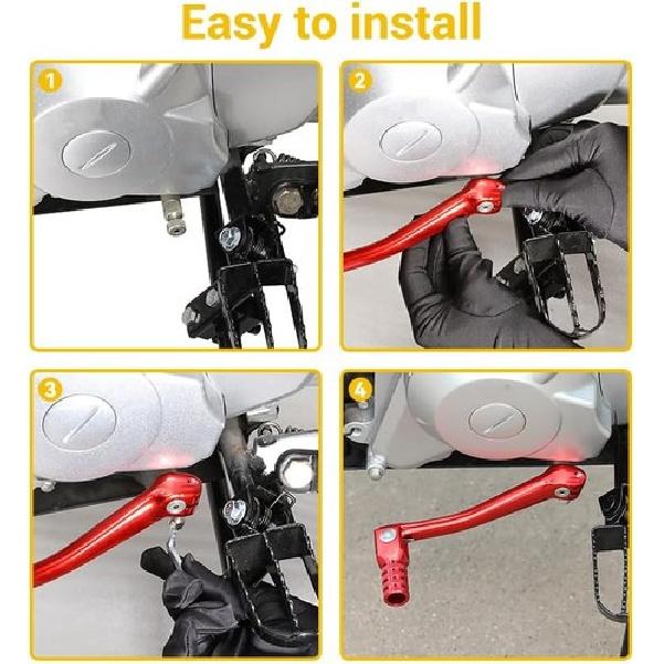 Aluminium Red 11mm Hole Gear Shifter Lever Pedal for 125cc 140cc 150cc 160cc Pit