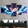 5 Panels Canvas Wall Arts Poster Painting Japanese Anime Sasuke Picture Prints Home Decor Living Room Bedroom Mural Framework