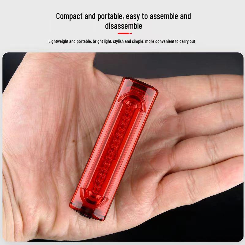 Bicycle USB Rechargeable Tail Light - Long Battery Life, Night Riding Brake Alert for Road Bikes