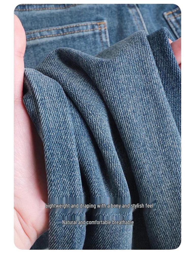 Women's 2025 High Waist Wide Leg Jeans: Slimming, Drape, Loose Fit, Floor-Length.