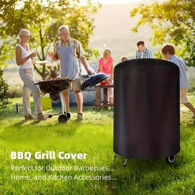Black BBQ Cover, Durable Patio BBQ Cover, Kitchen Supplies, Kitchen Decor, BBQ Decor