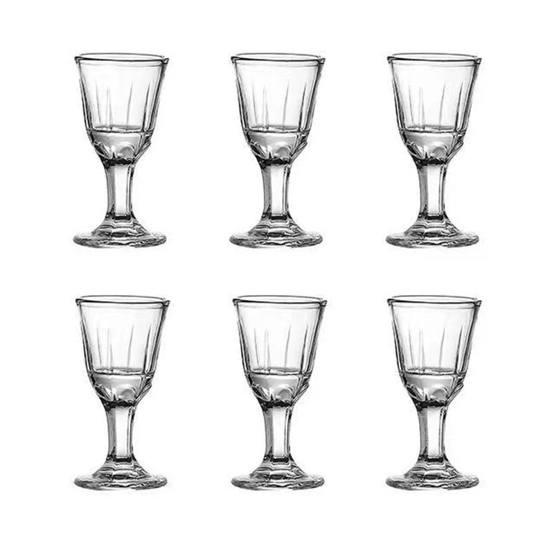 6pcs Shot Glass 10ml Small Capacity Glass Spirits Cup Goblet Spirits Cup Wine Dispenser Wholesale Drinkware Transparent Cups