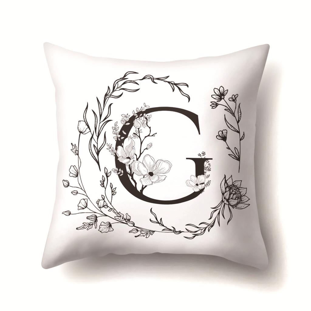 Polyester Pillowcase INS Style Garland 26 English Letter Printing Pillowcase Waist Cushion Car Seat Cover