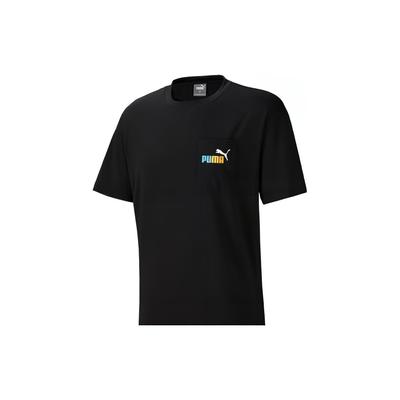 Puma T-shirt a maniche corte con stampa logo Unisex Top Nero 678008-01
