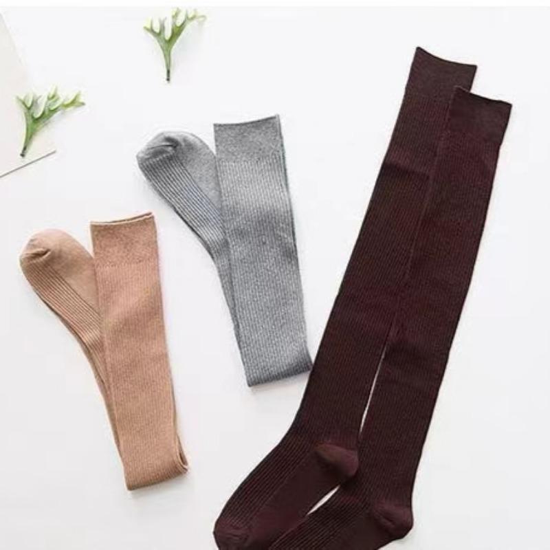 Women's Winter High Stockings Warm over Knee Soft Wool Stockings Cotton Striped Long Socks Thigh Stocking Lolita Thick Warm Sock