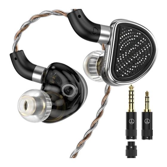 TRN TA4 Earmoni Hi-Res Earphone Knowles 2BA+2DD Beryllium Coated Diaphragm Monitor Earphone 3.5/4.4mm Interchangeable Plug QDC Detachable Cable Ear