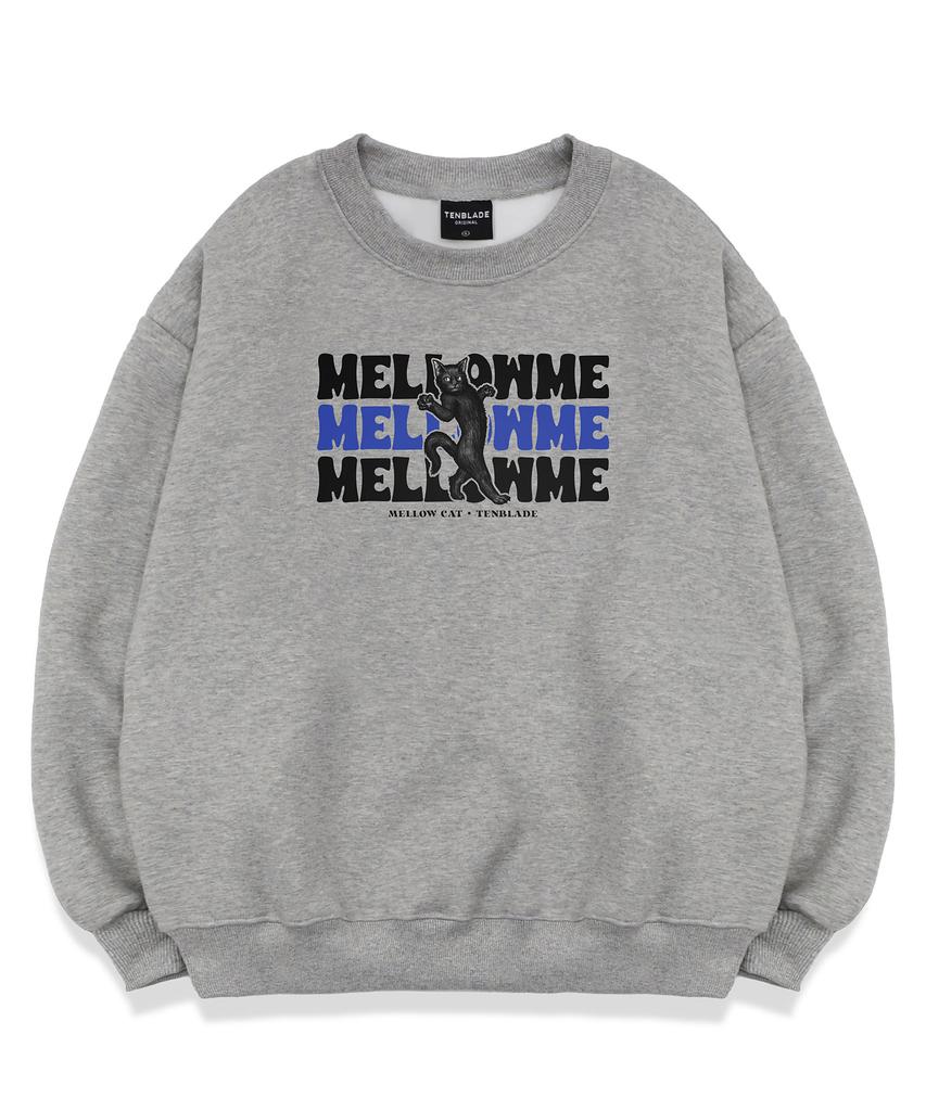 TENBLADE Premium Double-Sided/Fleece-Lined Mellow Cat Semi-Overfit 2-Color Graphic Sweatshirt