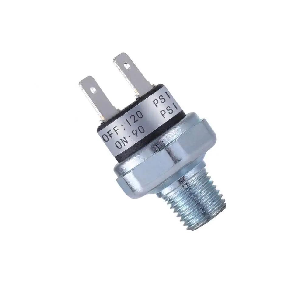 

Easily Silver Air Pressure Switch 90-120 PSI 24V 12V Pressure Air Compressor 1/4 NPT Male Thread Pressure Switch Train індиго