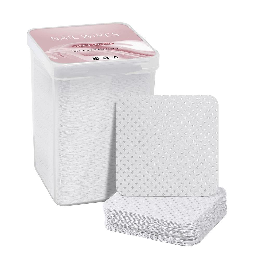 200PCS/Box Multicolor Lash Glue Cleaning Pads Sqaure Nail Wipes  Beauty Treatment