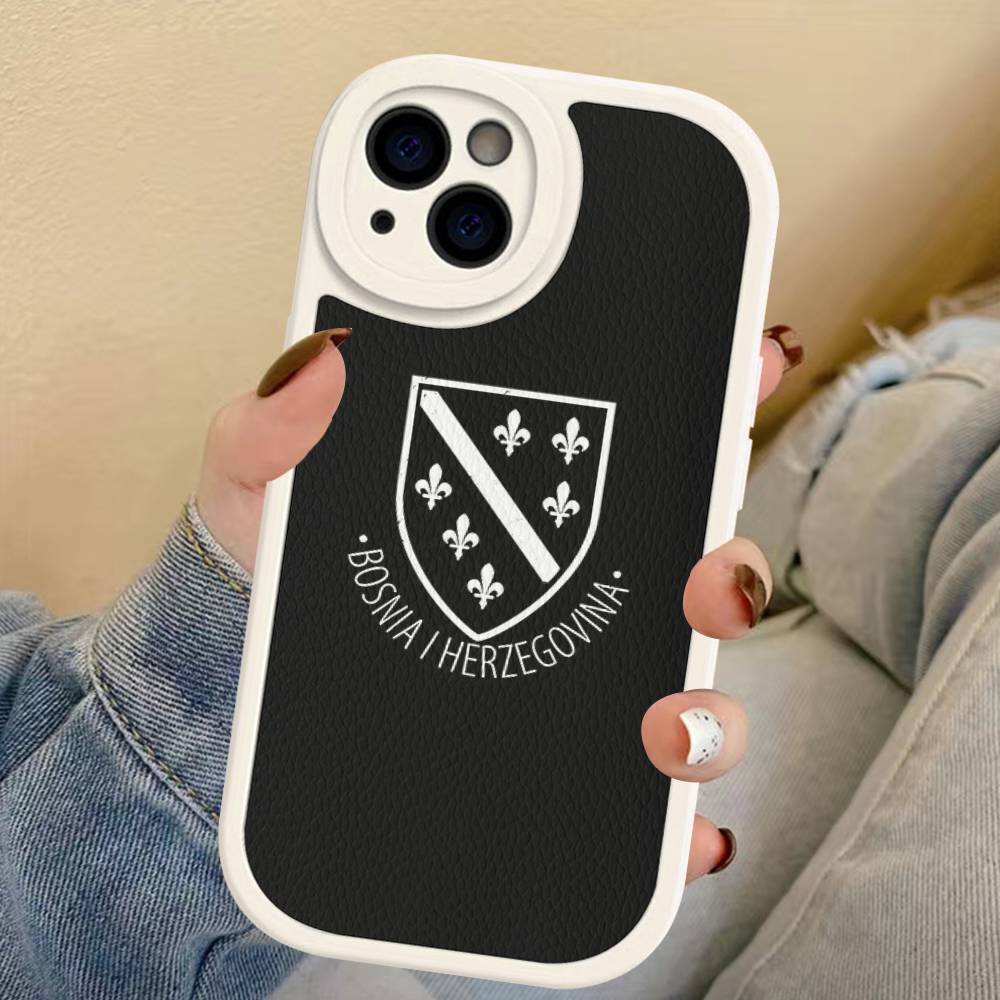 Bosnia And Herzegovina Passport Leather Phone Case For IPhone 16 15 14 13 12 11 Pro Max Plus Shockproof Cover