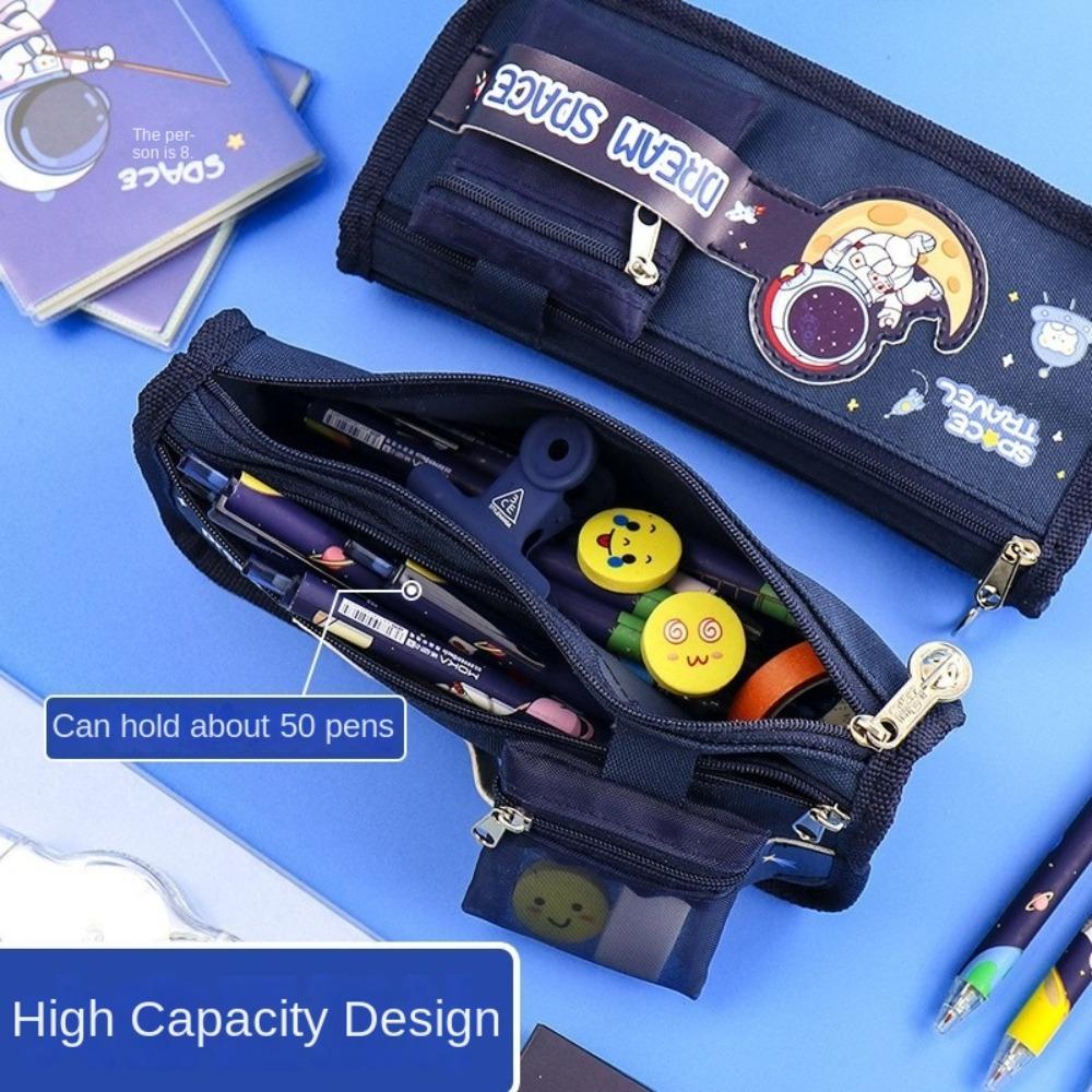 Large Capacity Pen Bag Astronaut Panda Pen Storage Bag Ins Style Pencil Case Boy Girl Kid Gift