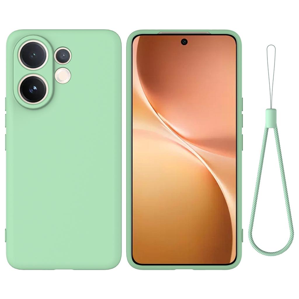 For vivo V60 5G/T4 Pro Liquid Silicone Case Phone Back Cover with Hand Strap